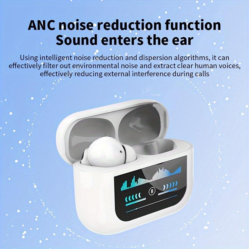 Touch Screen Bluetooth Headset with Noise Cancelling,ear bud wireless,translation earbuds,Bluetooth Headphones with LED Display,earphones,screen earbuds,head phon Bluetooth Headphones Portable Wired