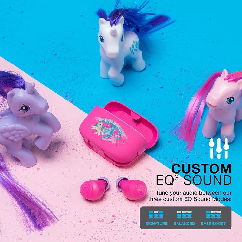 JLab x My Little Pony Go Air Pop True Wireless Bluetooth Earbuds, Integrated Charging Case, Dual Connect, IPX4 Sweatproof, 3 EQ Sound Settings, Mic Audio Cable