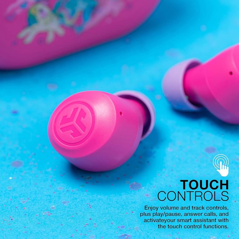 JLab x My Little Pony Go Air Pop True Wireless Bluetooth Earbuds, Integrated Charging Case, Dual Connect, IPX4 Sweatproof, 3 EQ Sound Settings, Mic Audio Cable