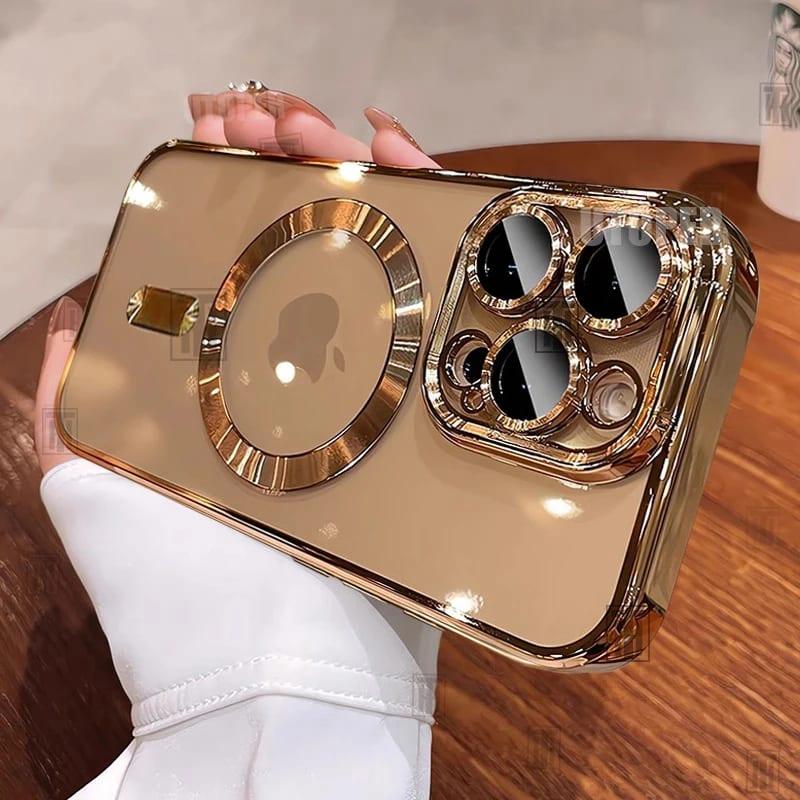 New Official Desert Gold Phone Case For iPhone 16 15 14 13 12 11 Pro Max Plus Clear Magsafe Magnetic Lens Protect Soft Cover