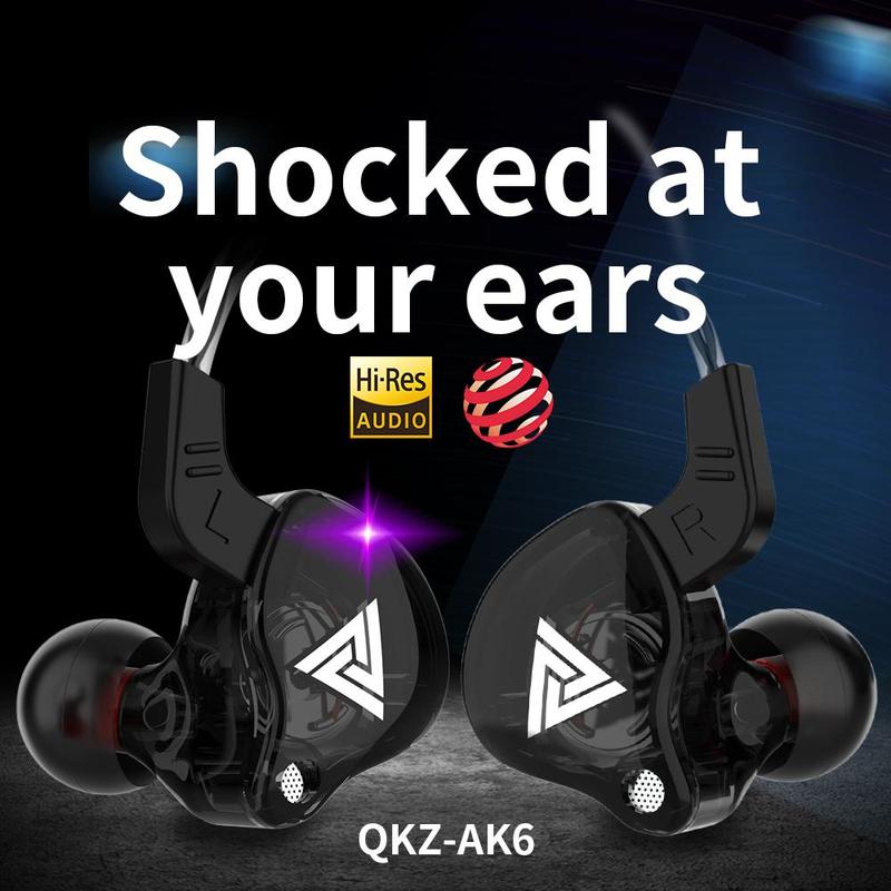 QKZ AK3 AK6 Portable Wired In-Ear Earphone,   Wired Headphones With Mic, HiFi Subwoofer   Noise Cancelling Wired Earphones for Game   Sports, 3D Stereo Sound Headphones For Gym   & Sports & Game, Headphones 8D Audio,   Electronic Audio Earbud