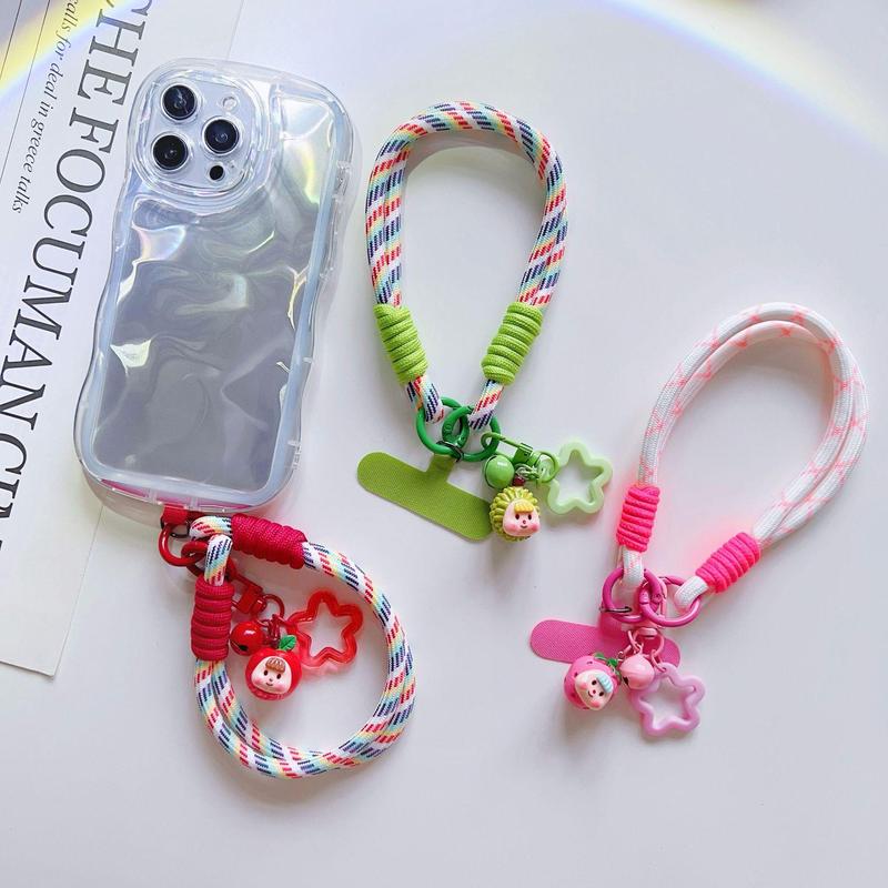 Cute Cartoon Pendant Phone Wrist Strap, Multifunctional Short Phone Lanyard, Universal Phone Strap for Women & Girls, Phone Decoration Accessories