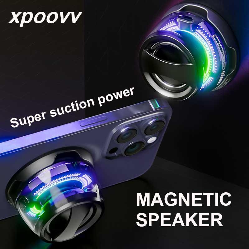 Wireless Speaker, Rechargeable Portable Speaker, Mini Magnetic Speaker with Atmosphere Light, Bluetooth-compatible Speaker for Home, Outdoor, Bathroom