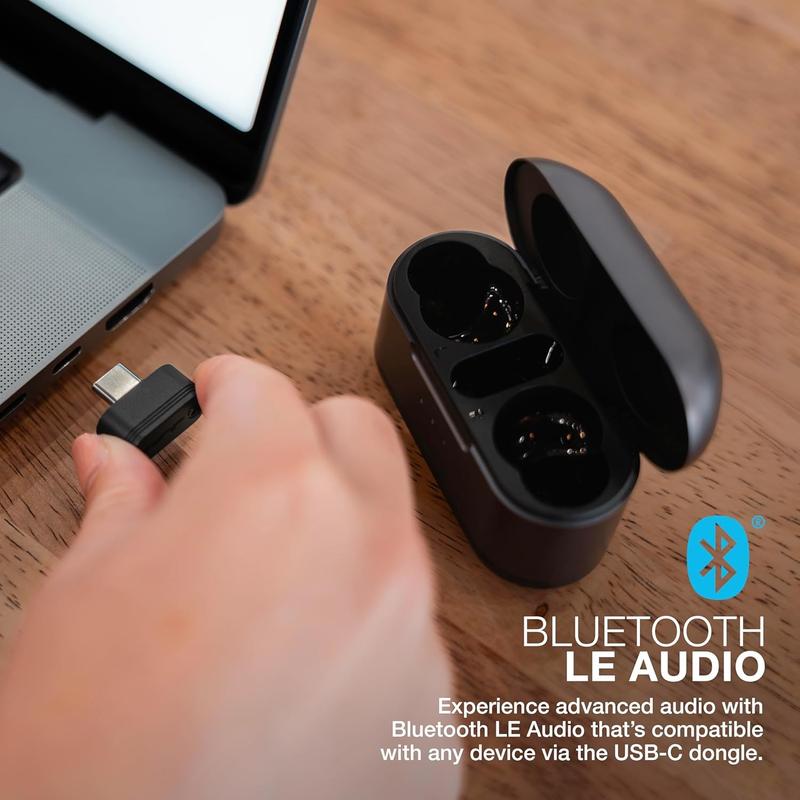 JLab Epic Lab Edition Earbuds & Cleaning Kit, Hi-Res Audio, Active Noise Cancellation, Wireless Charge, Bluetooth, Dual Drivers, Custom Sound Controls Headphone Cable