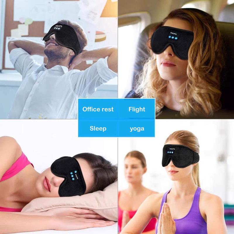 Wireless Sleep Eye Mask with Earbuds, Sleep Eye Cover with Comfortable Headband, Creative Travel Music Speaker, Wireless Earbuds for Side Sleepers