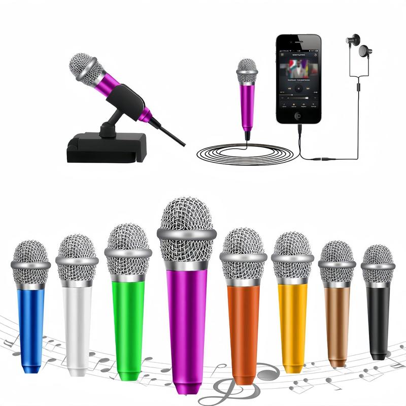 Mini Microphone, Tiny Microphone, Phone Microphone, Microphone, Mini Karaoke Microphone, for Voice Recording Chatting and Singing on iPhone, Android, PC(Orange)