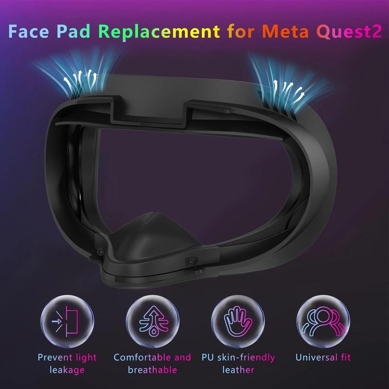 VR Facial Interface & Face Cushion, 1 Count Anti-fogging Face Nose Pad, Sweat-proof Foam Cushion, VR Accessories Compatible with Quest 2 Headset