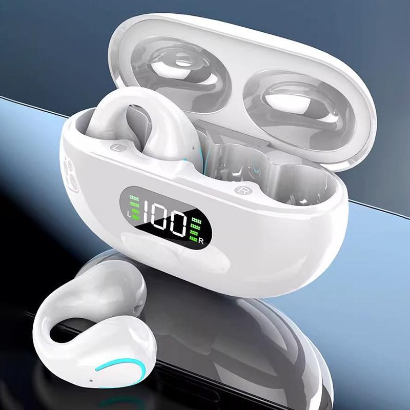 Wireless Earphone, Clip-on Design Sports Earphone with LED Digital Display, HiFi Sound Quality Wireless Earbuds for Music Sports Gaming