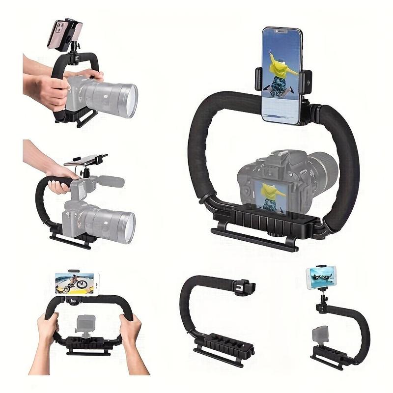 Camera Stabilizer Expansion Cage Mount, Moviemaking Holder Rig, Vlogging Video Kit Compatible with GoPro Canon Nikon Sony iPhone Android