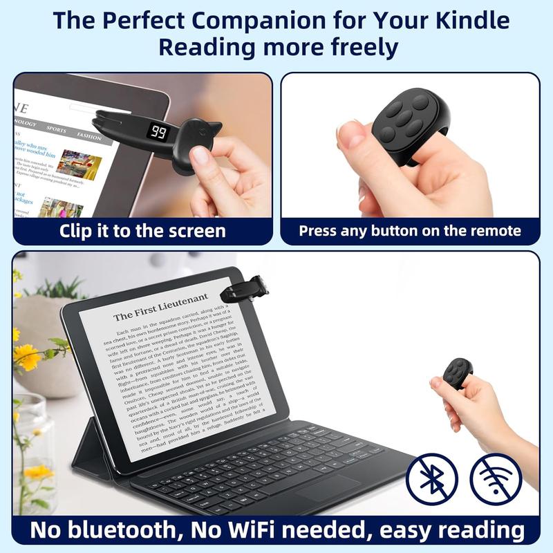 Smartphone Auto Tapping Device, Finger Continuous Tapper, Kindle Paperwhite Oasis Remote Page Turner Bluetooth Controller