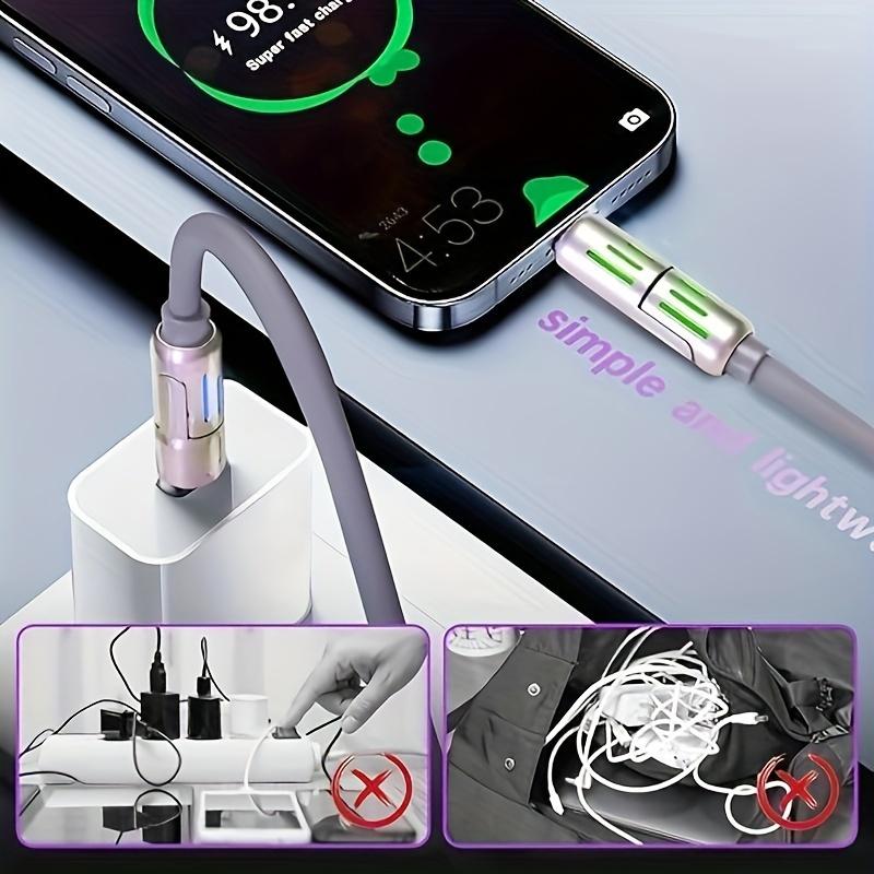 4-in-1 USB Charging Cable Silicone Cable, MAX 240W Fast Charging Charger Cable, with USB A+Type C+Lightning, Multiple Fast Charging and Data Sync, Fast Transmission Cable tablet ipad Multifunctional USB-C data sync usb-c data cable