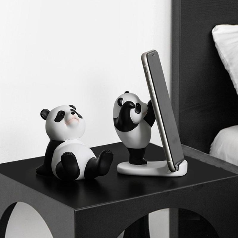 Cute Panda Design Phone Holder, 1 Count Cartoon Tablet Stand Decoration, Home & Office Desktop Decorative Ornament