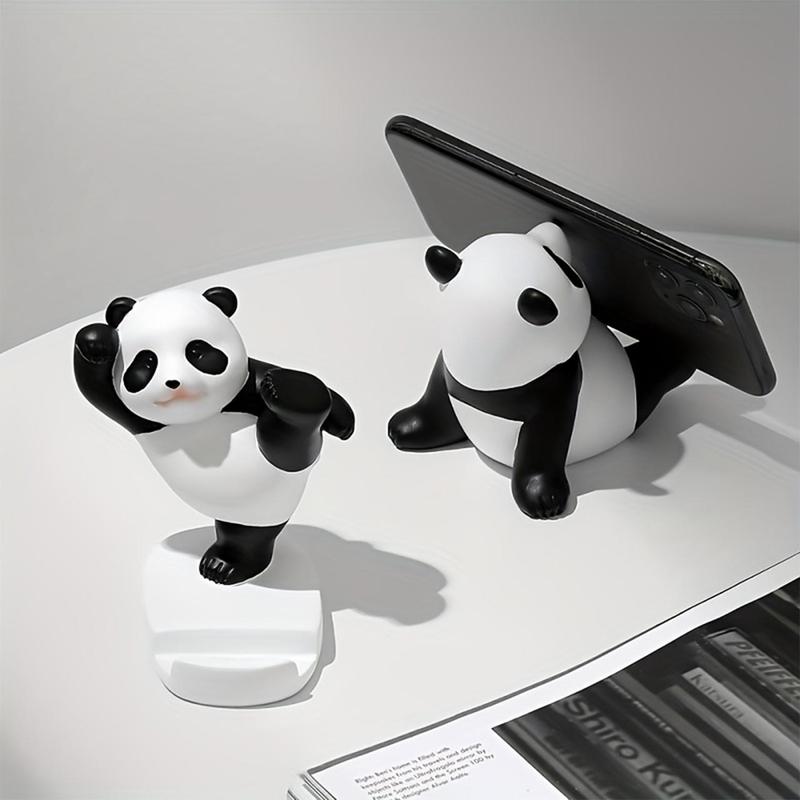 Cute Panda Design Phone Holder, 1 Count Cartoon Tablet Stand Decoration, Home & Office Desktop Decorative Ornament