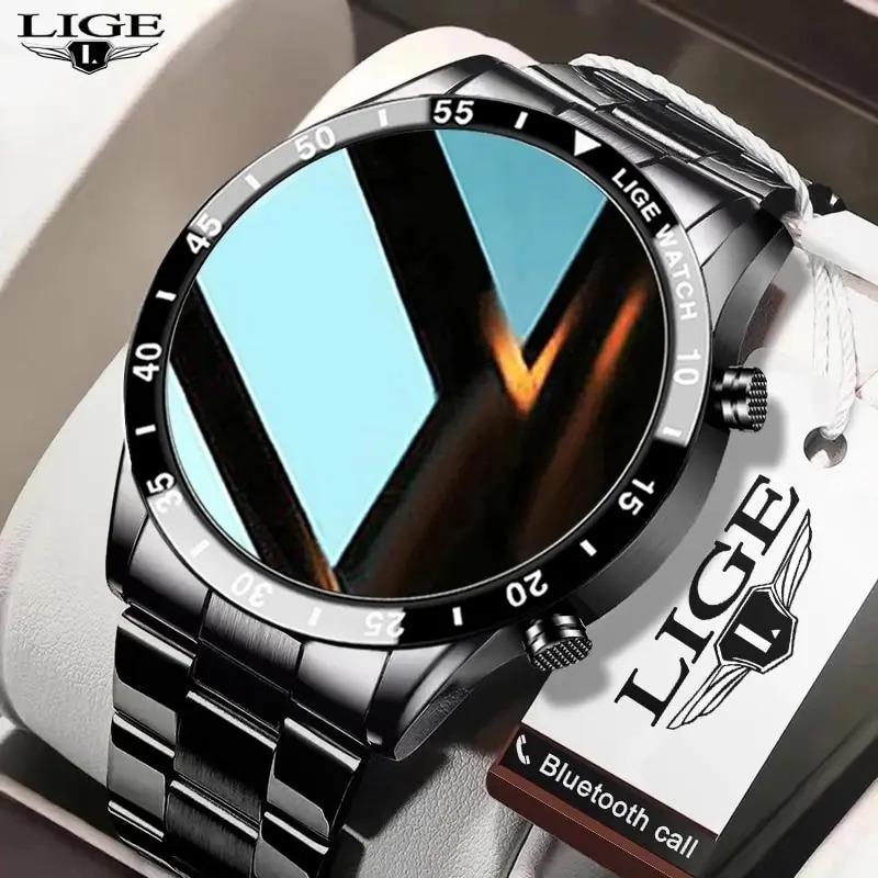 Lige 2024 smart watch men full circle touch screen Bluetooth call men smartwatch waterproof sport activity fitness watch + box