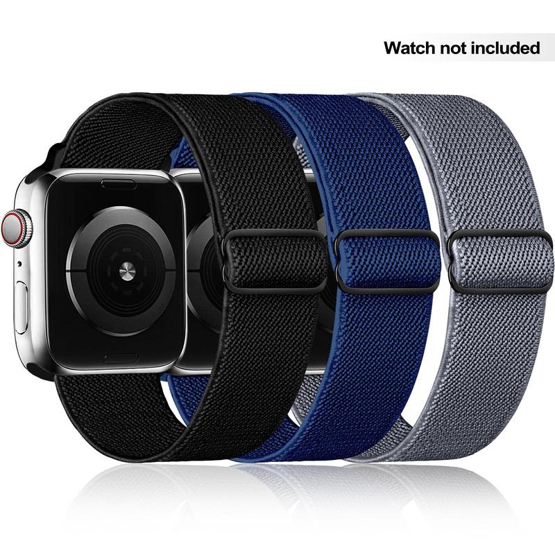 Elastic Nylon Watch Band (Band Only), Adjustable Sports Elastic Single Loop Watch Band for Women Men, Replacement Watch Band, Suitable for iWatch Series Ultra2 Ultra1 SE 9 8 7 6 5 4 3 2 1