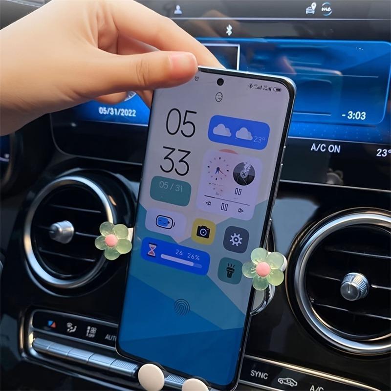 Cute Flower Design Car Phone Holder, Creative Car Phone Navigation for Air Outlet, Universal Car Interior Accessories for Women & Girls