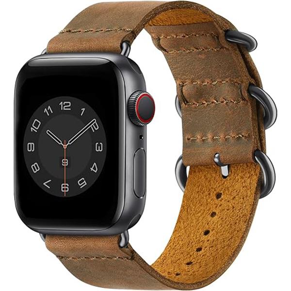 Vintage Leather Bands Compatible with Apple Watch Band 38mm 40mm 41mm 42mm 44mm 45mm 49mm,Genuine Leather Retro Strap Compatible for Men Women iWatch Ultra SE Series 8 7 6 5 4 3 2 1 Accessories Wearable