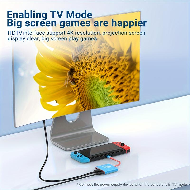 Dock For Switch Docking Station, Portable TV Dock Adapter Compatible For Switch OLED Steam Deck Support For Switch TV Mode With HDTV1.4, PD100W, USB3.0 Replacement Travel Dock For Switch Console Connector