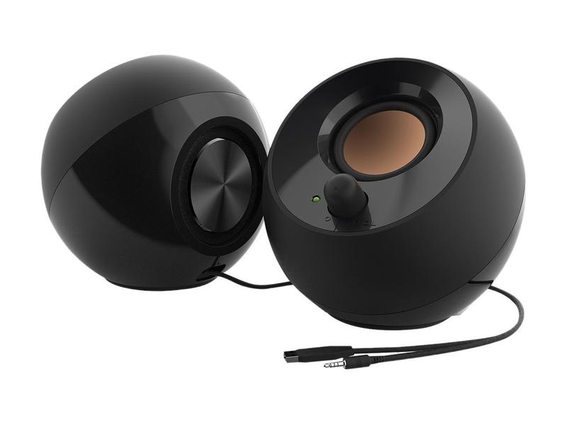 Creative Pebble 2.0 USB-Powered Desktop Speakers with Far-Field Drivers and Passive Radiators for Pcs and Laptops (Black)