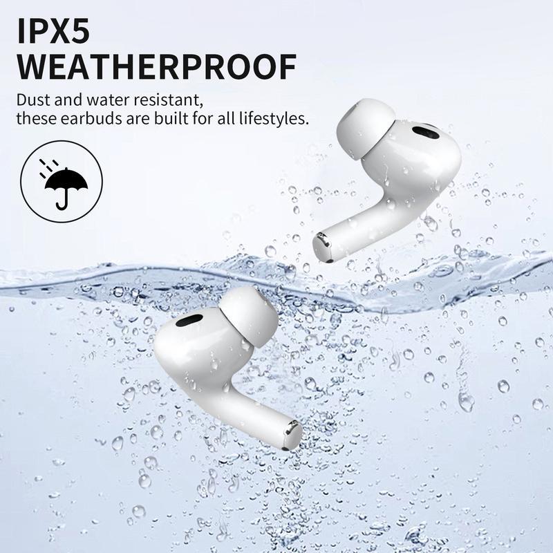 Earbuds with screen,TWS Noise Cancelation Earphone, 2024 Wireless Headphones HiFi Stereo Earphones with 4 ENC Noise Canceling Mic, 35Hs Playtime, Bluetooth 5.3 Sport Earphones with LED Power Display for Android iOS White  touchscreen tech Audio Electronic