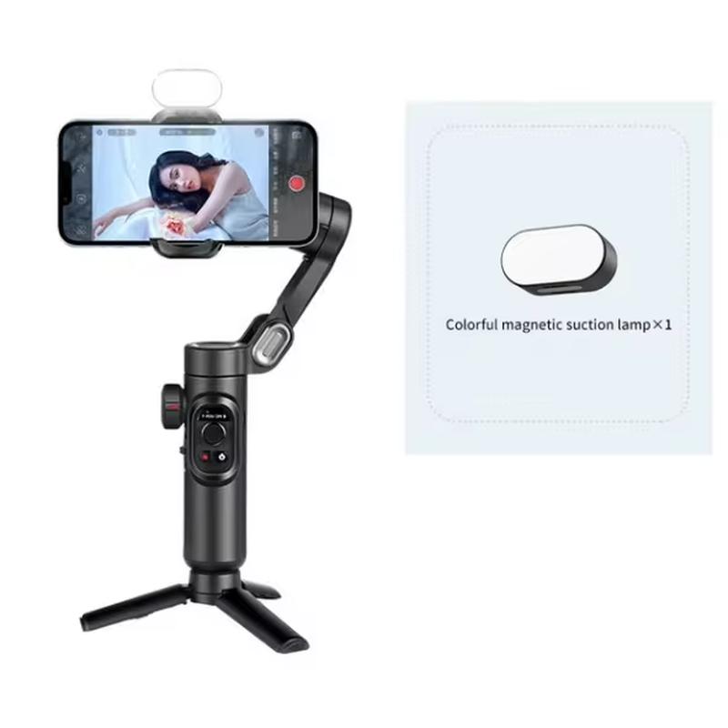 AOCHUAN 3-Axis Handheld Gimbal Stabilizer for Smartphone with Fill Light for Iphone Android Face Tracking Tiktok Vlog Smart XE Does not apply