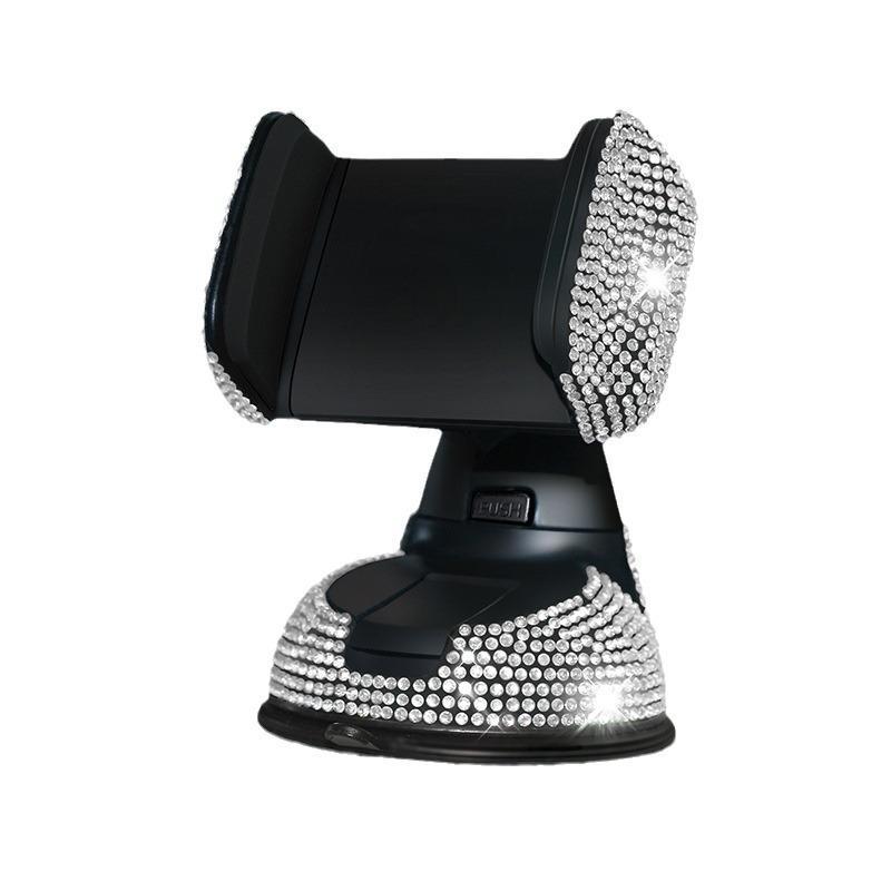 Rhinestone Decor Car Phone Holder, Creative Design Car Phone Stand, Car Interior Accessories