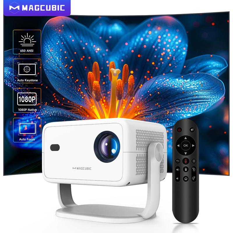 Magcubic 1080P Auto Focus & Keystone Correction Projector, Portable Voice Home Theater Projector, Smart Projector for Home Office