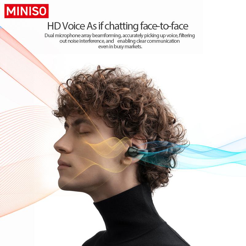 MINISO X31 Open Ear Earphone Wireless Bluetooth Bone Conduction Headphone 5.4 Bone Conduction Noise Reduce Surround 6D Waterproof Sports Headset