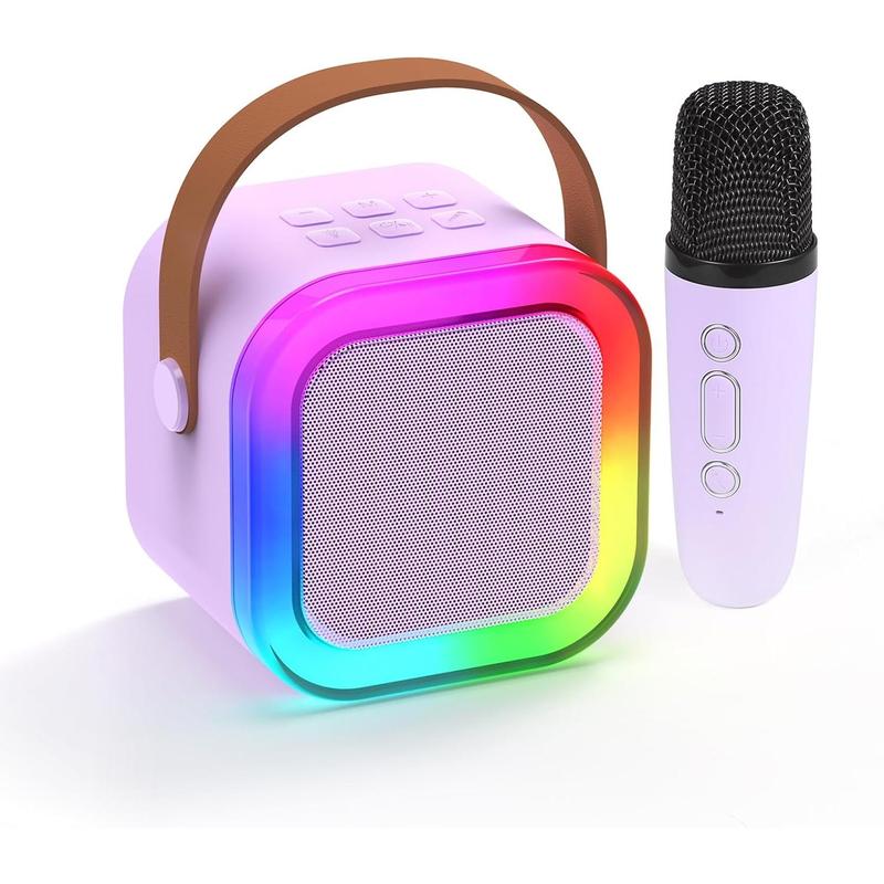 Karaoke Machine for Kids Adults, Mini Karaoke Machine with Wireless Microphone, Portable Bluetooth Speaker with Voice Changing Effects Audio Compact