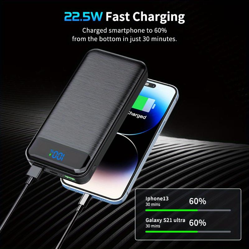 The Power Bank Is Portable, With A Large Capacity Of 10, 000 MAh, Including Three Fast Charging Ports, A Visible LED Display, And A Lightweight Weight For Various Models Phone Smartphone