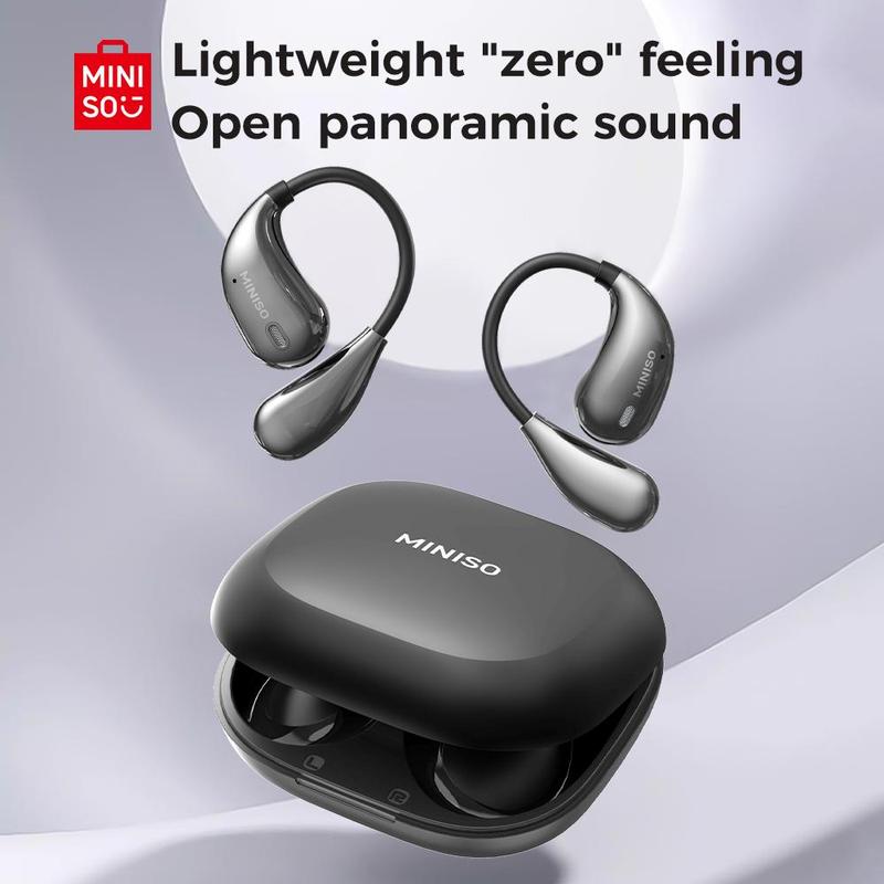 Christmas MINISO Wireless Earphone, Open-ear Design Earbuds with Charging Case, Low Latency Wireless Headphone, Stereo Sound Bluetooth-compatible Earbuds for Mobile Phone