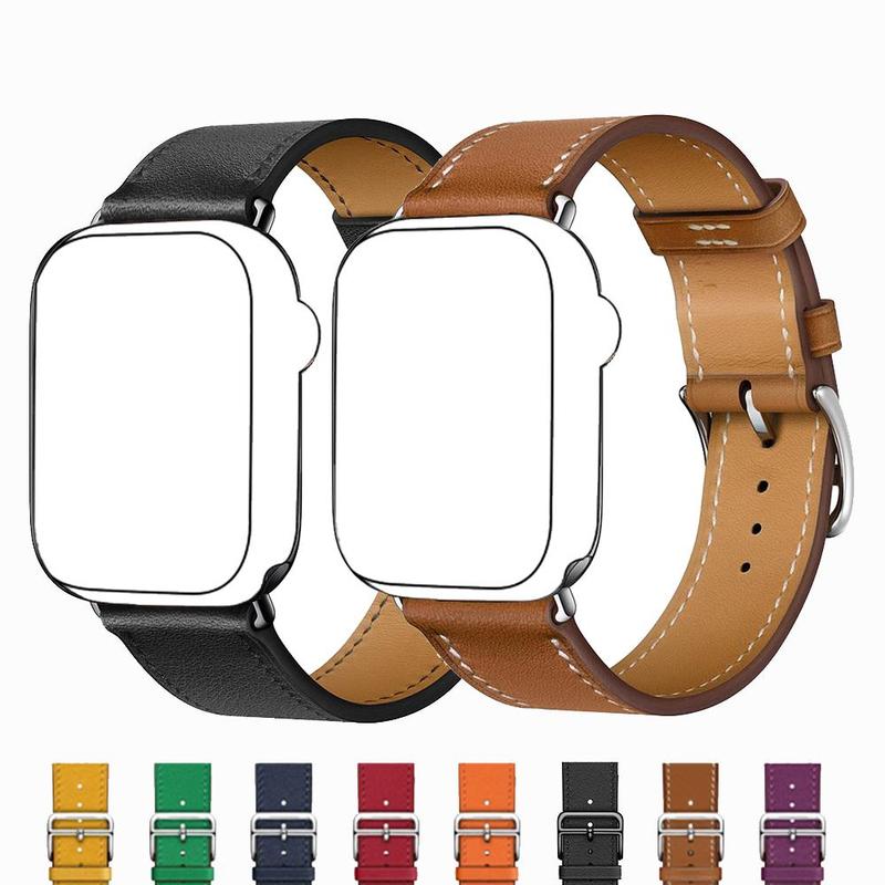 Solid Color PU Leather Watch Band, 1 Count Adjustable Replacement Watch Band for Women & Men, Thin Design Smart Watch Band, Soft Watchband for iWatch Series