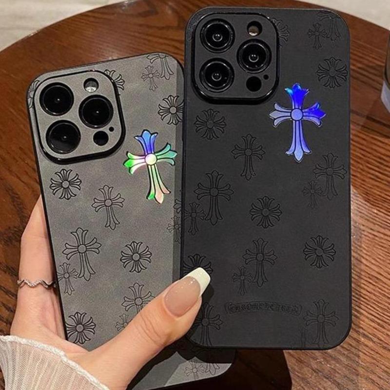 For iPhone 16 15 14 13 12 11 Pro Max gradient laser illuminated cross anti drop phone case,For iPhone 15 14Plus premium leather back panel phone case Accessories Cellphone Protective Cover Devices Shockproof