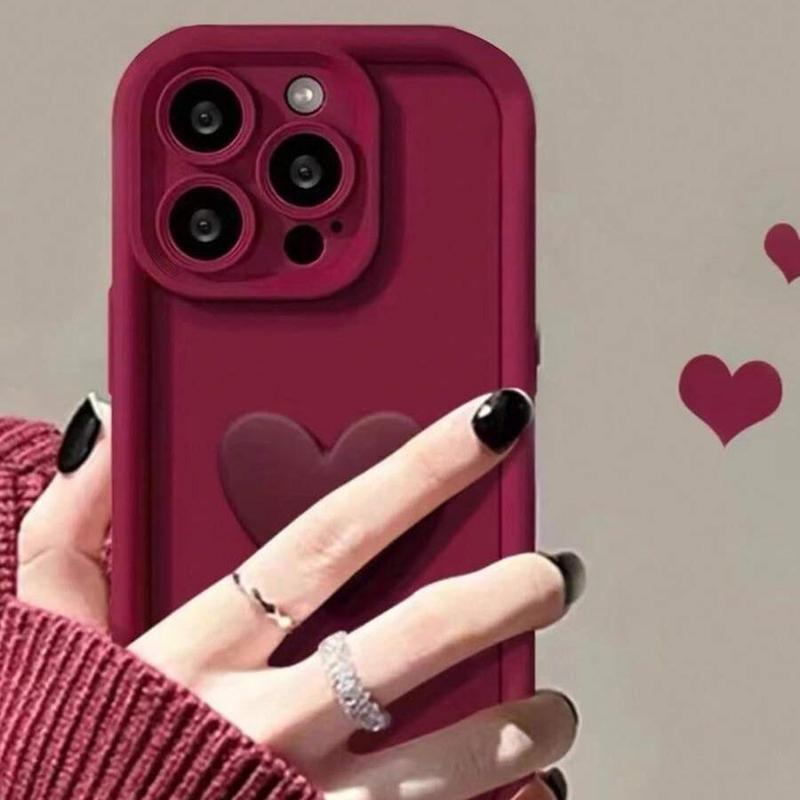 Heart Pattern Phone Case, Cute Phone Protective Cover, Phone Accessory Compatible with iPhone 11 12 13 14 15 16 Pro Max 14 15 Plus