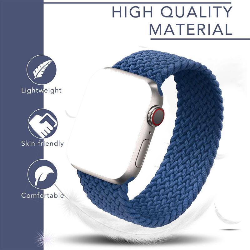 Nylon Braided Watch Band (Band Only), 1 Count Breathable Comfortable Elastic Watch Band, Wearable Accessories for Apple Watch Ultra iWatch 8 7 6 5 4 3