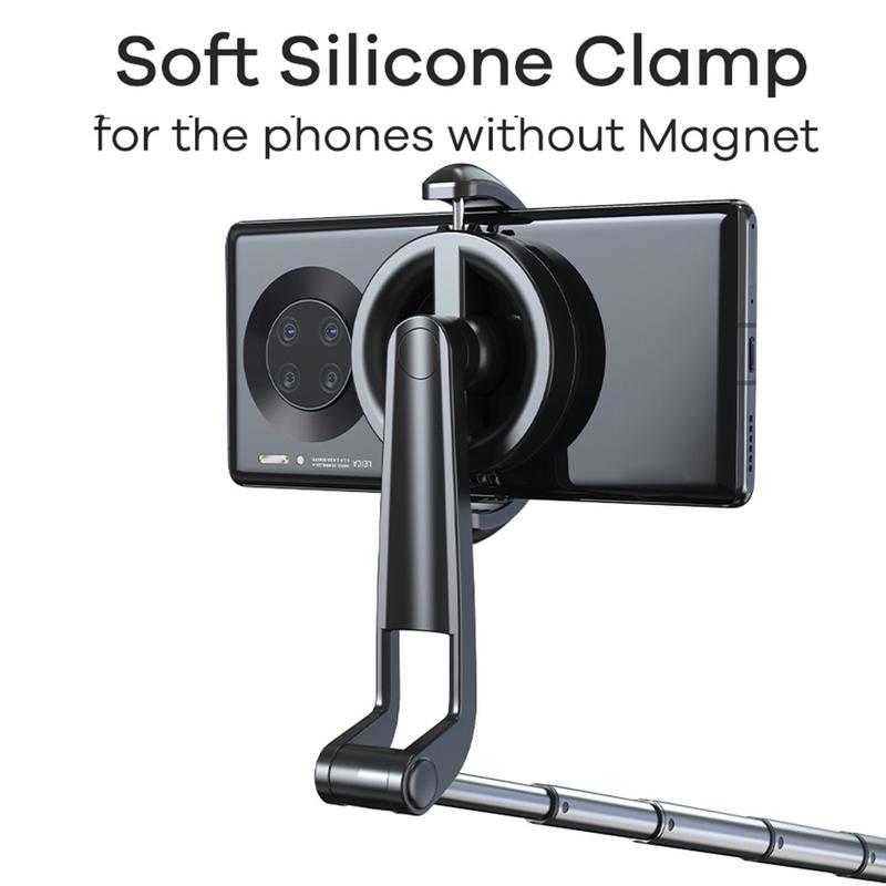 Magnetic Selfie Stick Tripod, 49in Extendable Cell Phone Tripod Stand with Rechargeable Wireless Remote for iPhone 15 14 13 12 Series and Android Phones, Premium Aluminum Alloy Telescopic