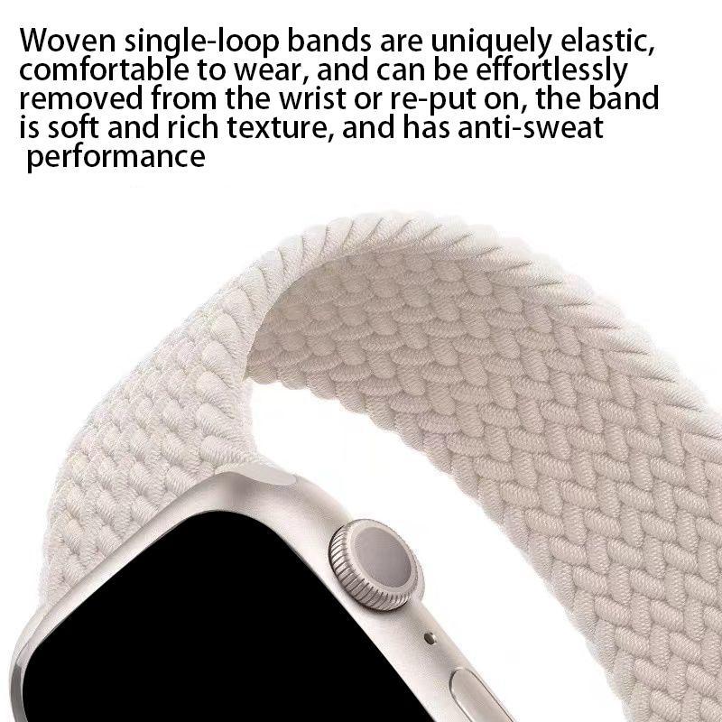 Nylon Braided Watch Band (Band Only), 1 Count Breathable Comfortable Elastic Watch Band, Wearable Accessories for Apple Watch Ultra iWatch 8 7 6 5 4 3