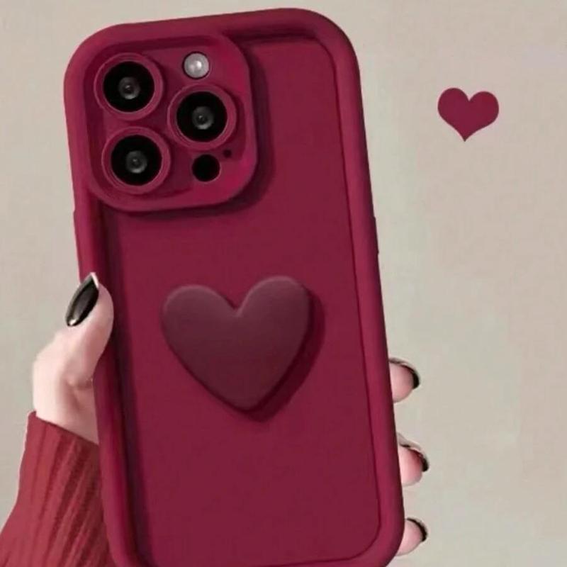 Heart Pattern Phone Case, Cute Phone Protective Cover, Phone Accessory Compatible with iPhone 11 12 13 14 15 16 Pro Max 14 15 Plus