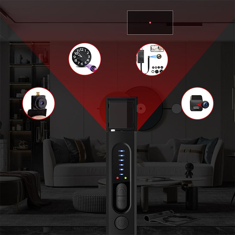 Hidden Camera Detectors, Anti Spy RF Detectors, Bug Detectors, Camera Detectors, GPS Detectors,5 Levels Sensitivity, 4 Professional Modes,30H Working Time Lens  Magnetic  Lens Security