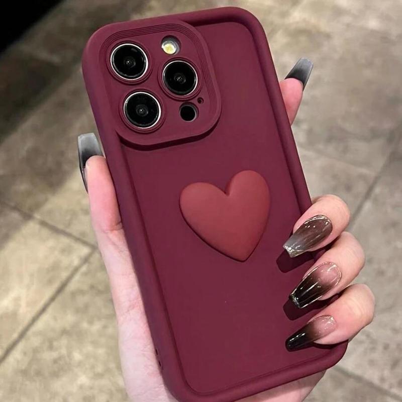 Heart Pattern Phone Case, Cute Phone Protective Cover, Phone Accessory Compatible with iPhone 11 12 13 14 15 16 Pro Max 14 15 Plus