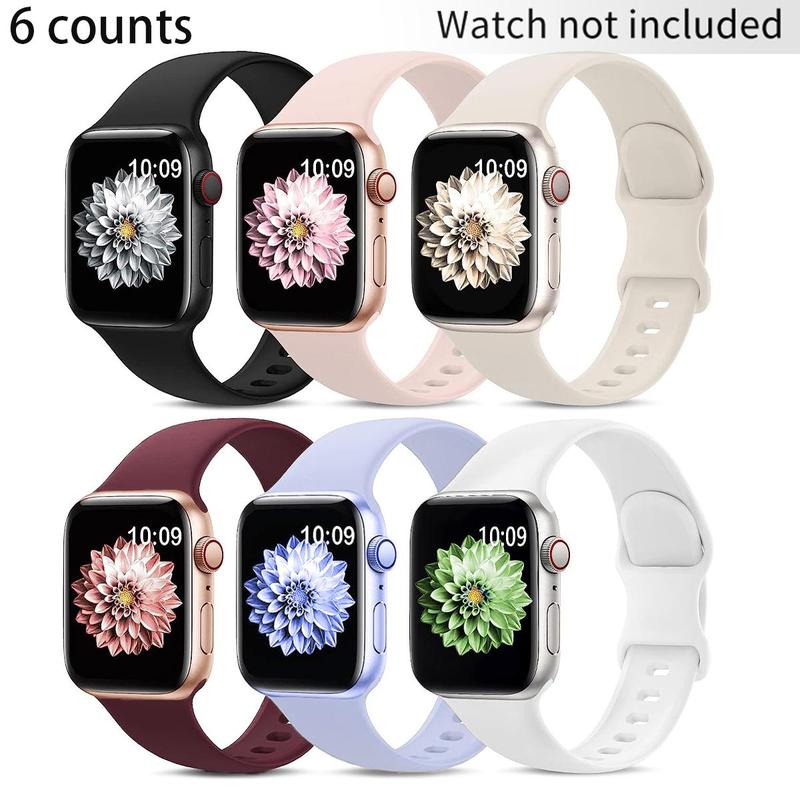 Silicone Sport Smart Watch Band for Apple Watch, Soft Breathable Smartwatch Band, Smartwatches Accessories, Fashion Wearable Accessories Compatible with iWatch Series 44mm 45mm 40mm 41mm 42mm 38mm 49mm Smart Watches