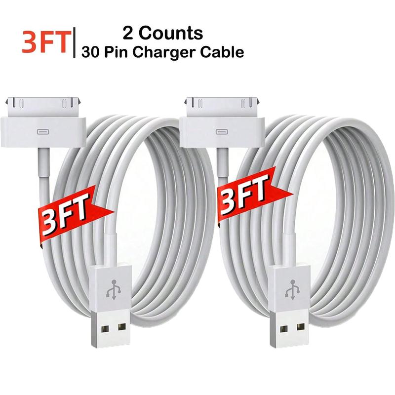 30 Pin to USB Cable, 5W 3FT USB Cable, USB Sync & Charging Cord Compatible with iPhone 4 4S 3G 3GS i-Pad 1 2 3 iPod Touch iPod Nano iPod Classic