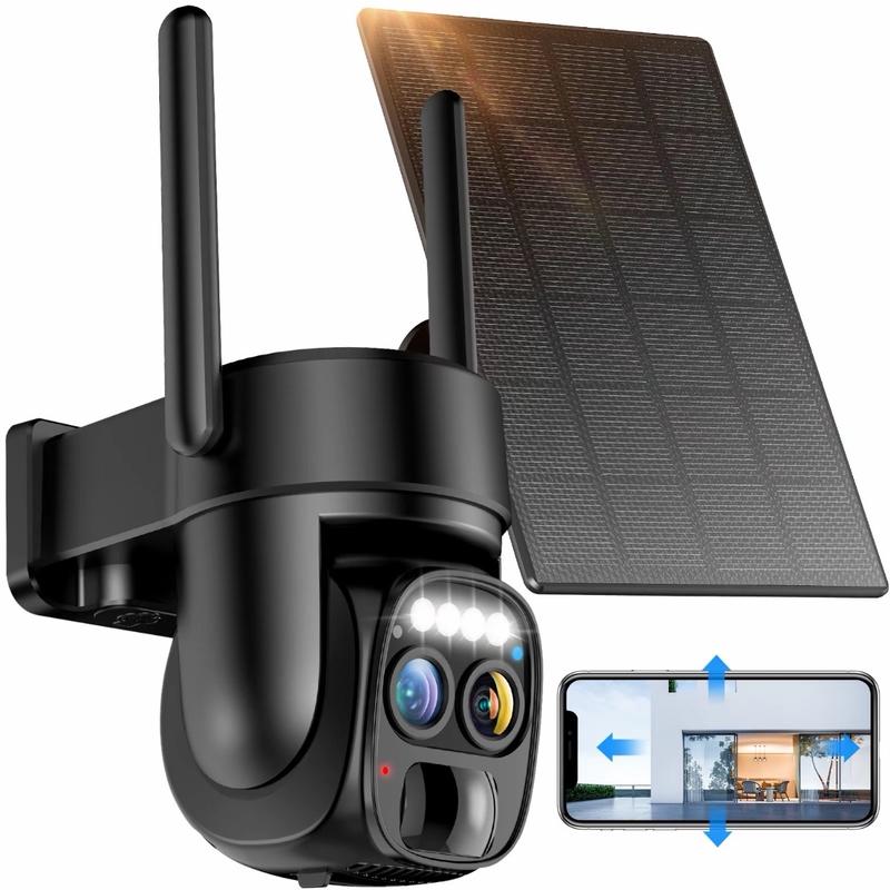 Solar Security 360 Camera - Solar-Powered Outdoor Surveillance for Home and Garden screencleaner