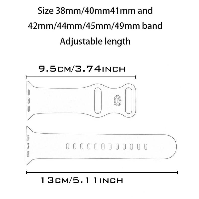 Silicone Sport Smart Watch Band for Apple Watch, Soft Breathable Smartwatch Band, Smartwatches Accessories, Fashion Wearable Accessories Compatible with iWatch Series 44mm 45mm 40mm 41mm 42mm 38mm 49mm Smart Watches