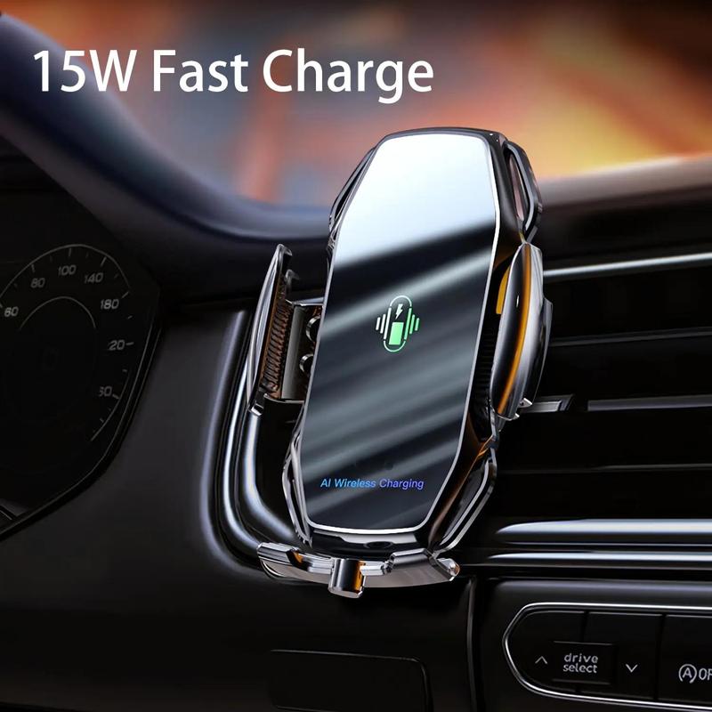 15W Car Wireless Charger, 1 Count Car Air Vent Wireless Charger, Portable Charger, Wireless Charging Phone Holder, Infrared Induction Car Charger, Charger for Car, Summer Essentials