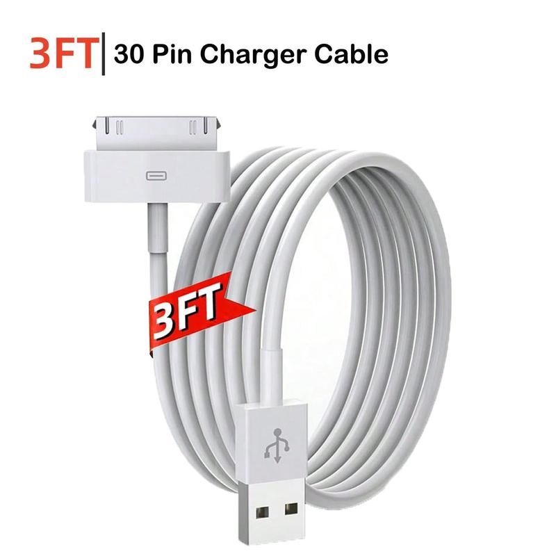 30 Pin to USB Cable, 5W 3FT USB Cable, USB Sync & Charging Cord Compatible with iPhone 4 4S 3G 3GS i-Pad 1 2 3 iPod Touch iPod Nano iPod Classic