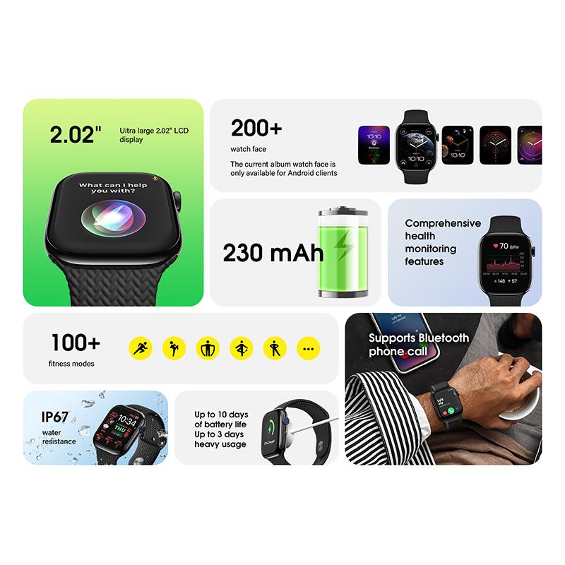 Smart Watch with Multi-Function Waterproof, Ultra thin, Portable Fitness Health Detection, Sport Mode, Anti-Collision, Sports & Health Monitoring,Smartphone Wristwatch Wearable Devices