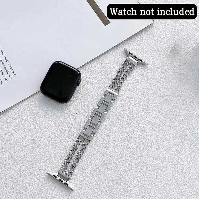 Fashionable Double-link Watch Band, Stainless Steel Watch Band for Women, Watch Band for Apple Watch Series 10 9 Ultra SE 8 7 6 5 4 3 2 1