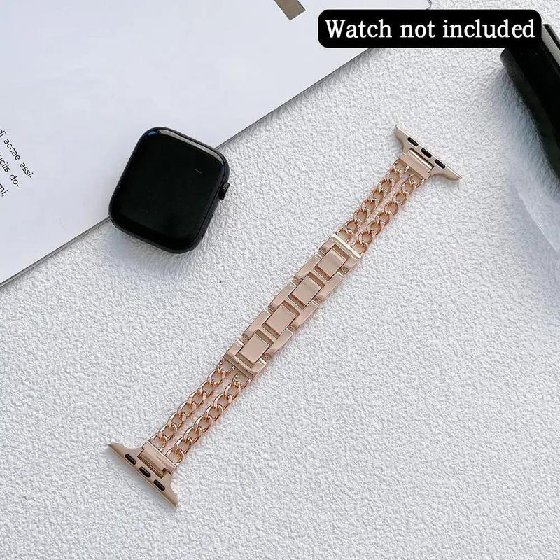 Fashionable Double-link Watch Band, Stainless Steel Watch Band for Women, Watch Band for Apple Watch Series 10 9 Ultra SE 8 7 6 5 4 3 2 1