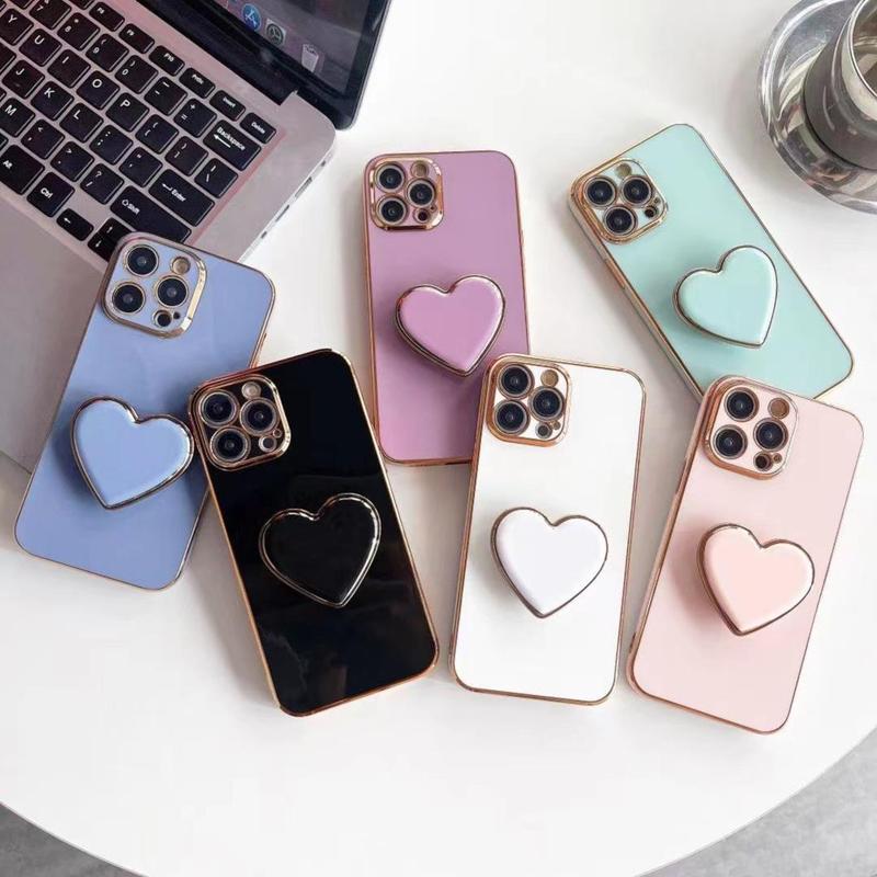 Simple Love Pattern Phone Case, 1 Count Anti-fall Decorative Phone Protector Cover, Phone Accessories Compatible with iPhone